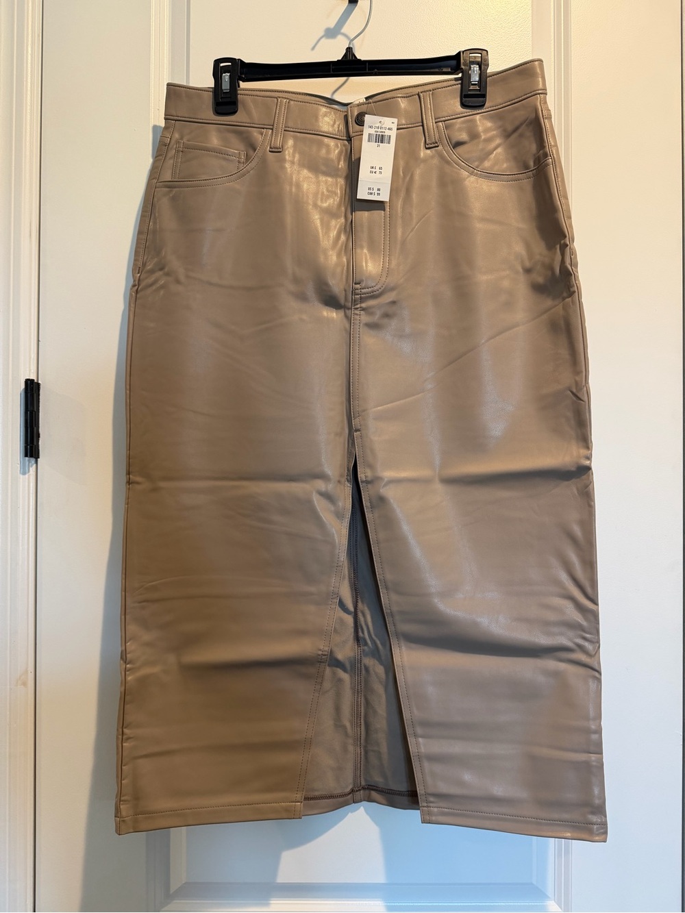 Abercrombie A-Line Skirt- Taupe Faux Leather
